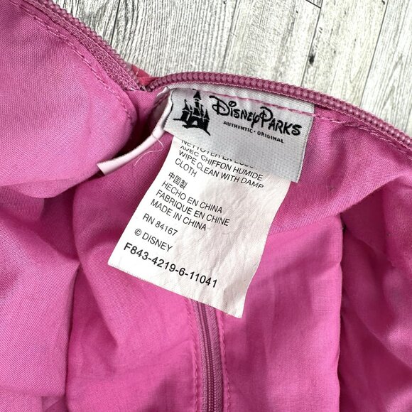 Women's Disney Parks Pink Plaid Patchwork Mickey Mouse Silhouette Mini Backpack - Picture 7 of 9